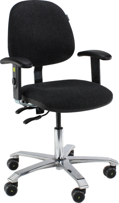 Ergo 2300 ESD Chair with Adjustable Seat Angle Armrest 5 ESD Lumbar Support Seat Slider Anthracite Dralon D07 ESD