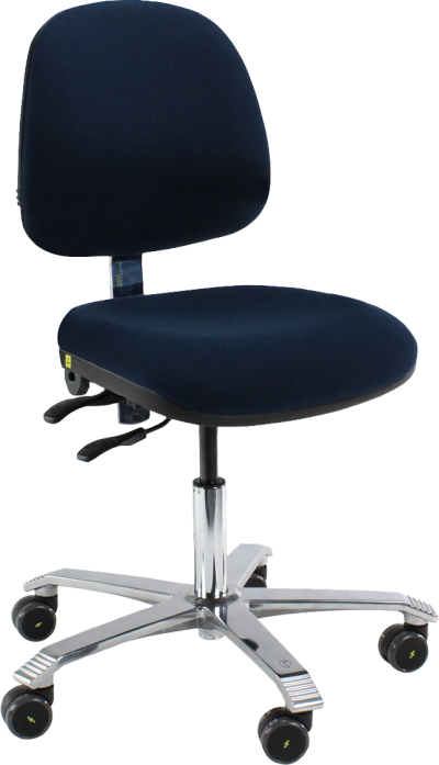 Ergo 2300 ESD Chair with Adjustable Seat Angle Lumbar Support Seat Slider Blue Dralon D89 ESD