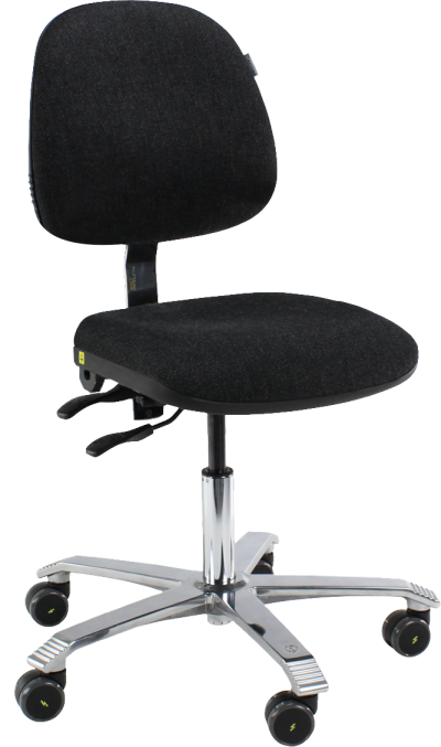 Ergo 2300 ESD Chair with Fixed Seat Angle Lumbar Support Seat Slider Anthracite Dralon D07 ESD