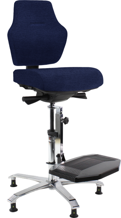 Score At Work ESD 08 Flowmatic Chair with High Backrest Lumbar Support Wide Seat Blue Dralon D89 ESD