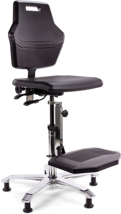 Score At Work 4408 ESD Chair with Fixed Seat Angle Seat Slider Black Conductive Polyurethane