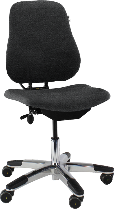 5000 Enforced ESD Chair with Fixed Seat Angle Soft Castors Brake Loaded ESD Anthracite Dralon D07 ESD