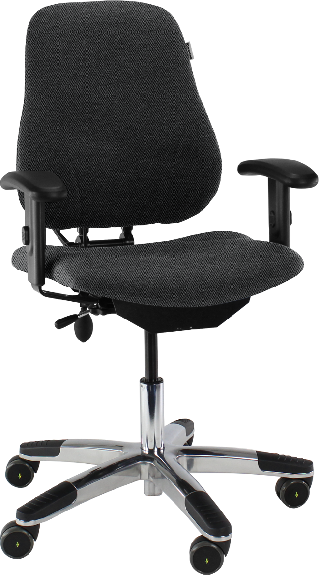 5000 Enforced ESD Chair with Fixed Seat Angle Armrest 5 ESD Anthracite Dralon D07 ESD