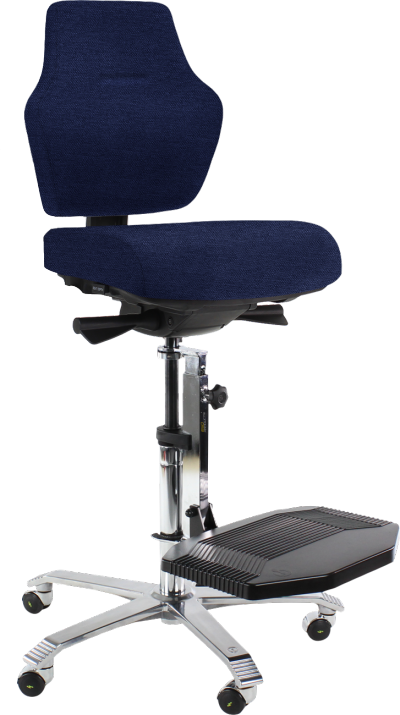 Score At Work ESD 08 Flowmatic Chair with High Backrest Lumbar Support Soft Castors Brake Loaded ESD Blue Dralon D89 ESD