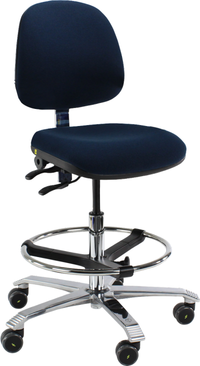 Ergo 2301 ESD Standard Chair with Adjustable Seat Angle Blue Dralon D89 ESD