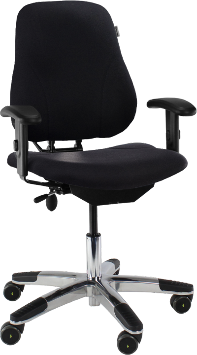 5000 Enforced ESD Chair with Fixed Seat Angle Armrest 5 ESD Lumbar Support XL Black Leather K07 ESD