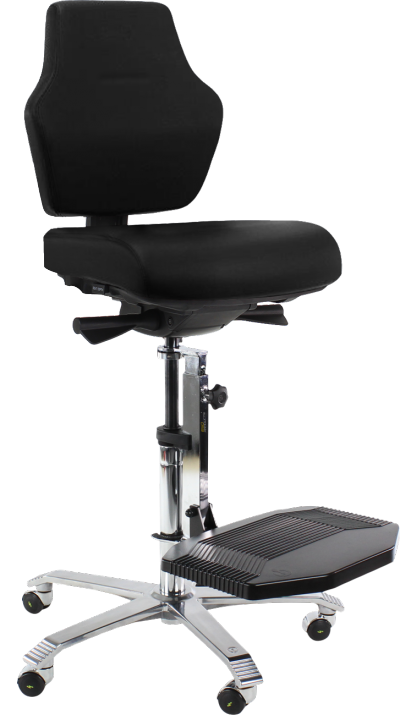 Score At Work ESD 08 Flowmatic Chair with High Backrest Lumbar Support Soft Castors Brake Loaded ESD Black Leather K07 ESD